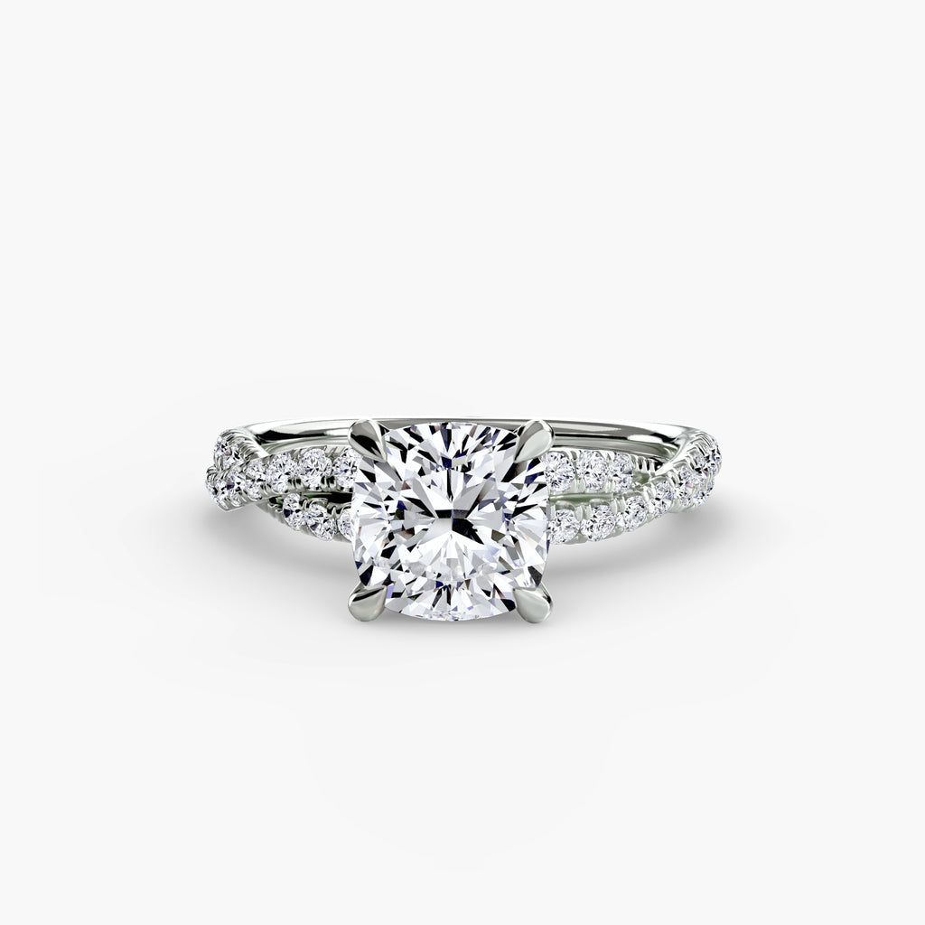 Solara Pavé Ring – Round Cut