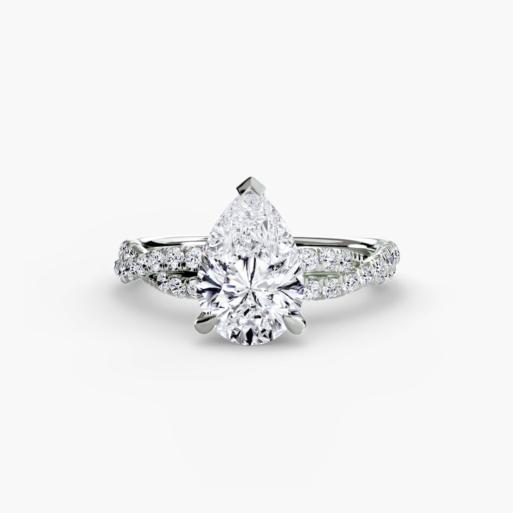 Solara Pavé Ring – Round Cut
