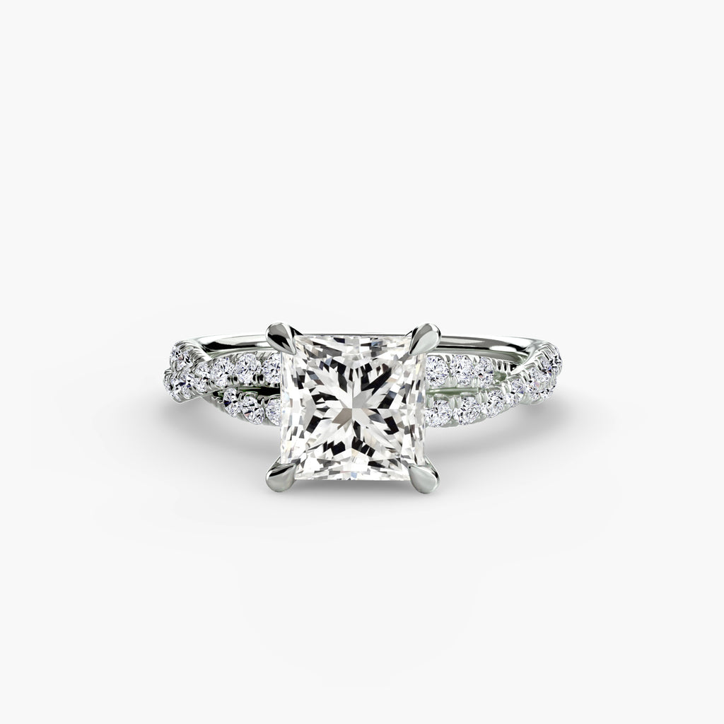 Solara Pavé Ring – Round Cut