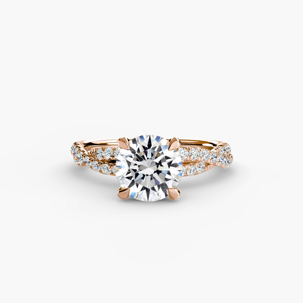 Solara Pavé Ring – Round Cut