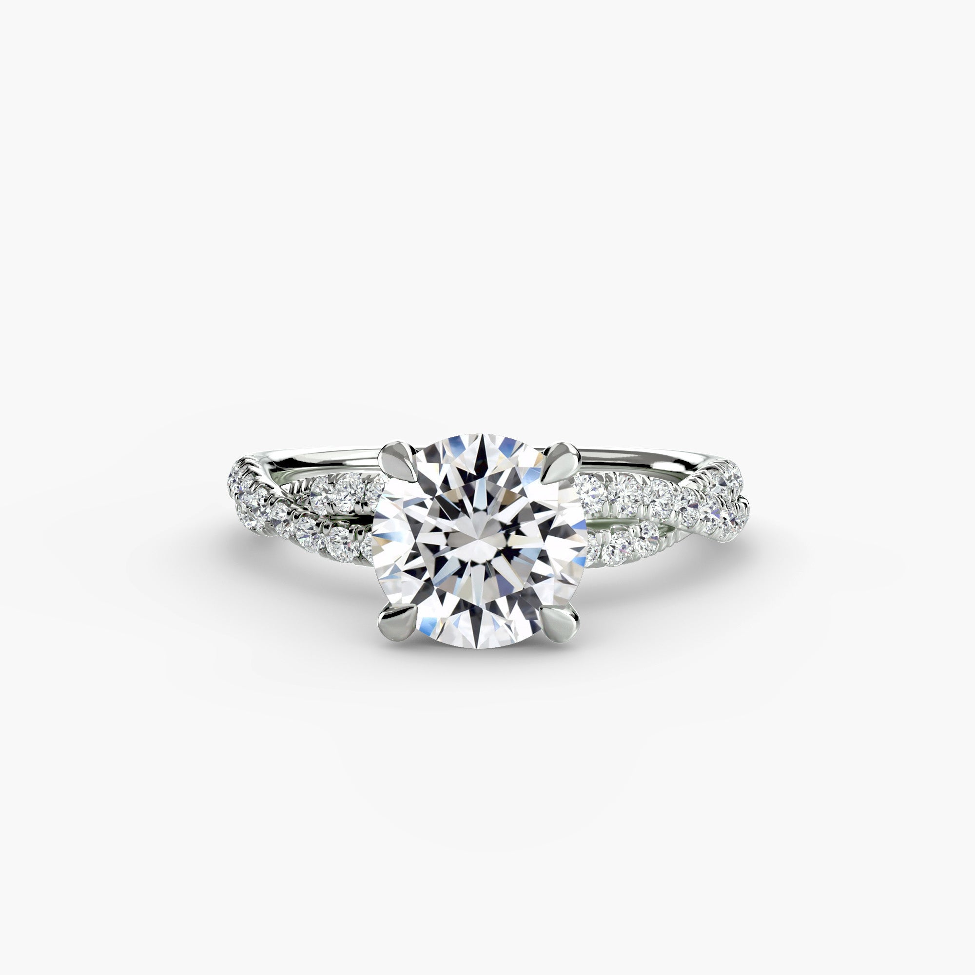 Solara Pavé Ring – Round Cut