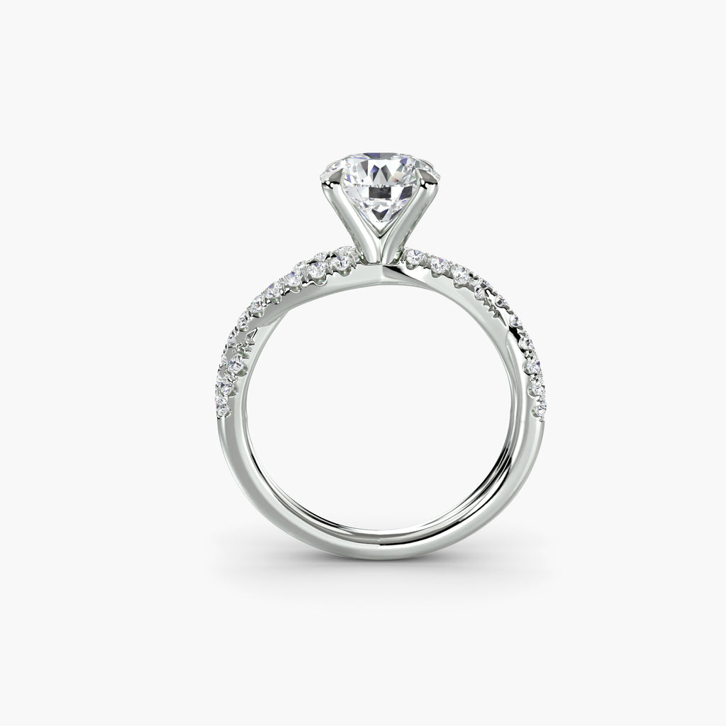 Solara Pavé Ring – Round Cut